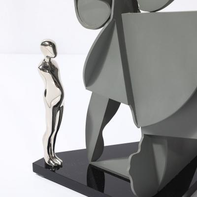 Ernest Tino Trova Post Modernist Sculpture signed Ernest Trova Profile Canto 83 in Matt Gray