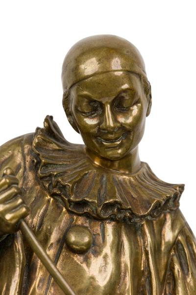 Ernest Wante Bronze Pierot and a Duck