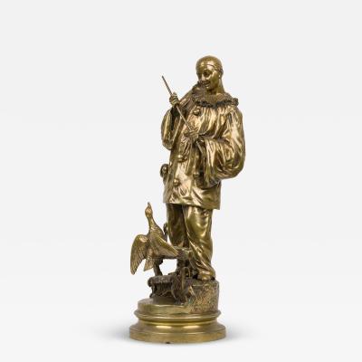 Ernest Wante Bronze Pierot and a Duck