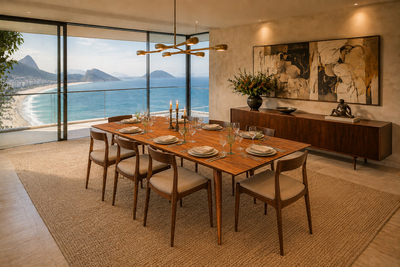 Ernesto Hauner Brazilian Extendable Dining Table in Cavi na by Ernesto Hauner for Mobilinea