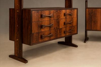 Ernesto Hauner Modular Brazilian Rosewood Shelving Units by Ernesto Hauner Brazil