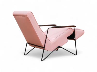 Ernesto Hauner Reclining Chair in Metal Hardwood Leather Ernesto Hauner 1960s Lot 340A