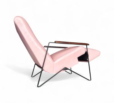 Ernesto Hauner Reclining Chair in Metal Hardwood Leather Ernesto Hauner 1960s Lot 340A