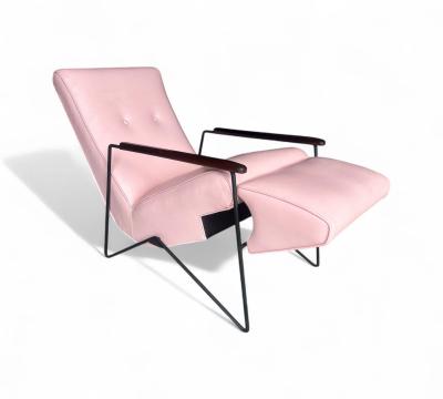 Ernesto Hauner Reclining Chair in Metal Hardwood Leather Ernesto Hauner 1960s Lot 340A