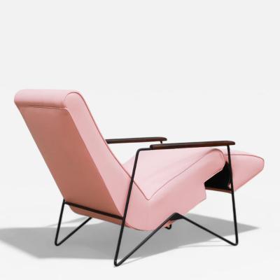 Ernesto Hauner Reclining Chair in Metal Hardwood Leather Ernesto Hauner 1960s Lot 340A