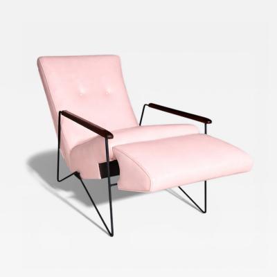Ernesto Hauner Reclining Chair in Metal Hardwood Leather Ernesto Hauner 1960s Lot 340A