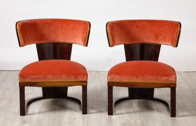 Ernesto La Padula Pair of Italian Art Deco Side Chairs Italy circa 1930