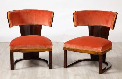 Ernesto La Padula Pair of Italian Art Deco Side Chairs Italy circa 1930