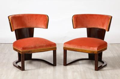 Ernesto La Padula Pair of Italian Art Deco Side Chairs Italy circa 1930