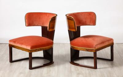 Ernesto La Padula Pair of Italian Art Deco Side Chairs Italy circa 1930