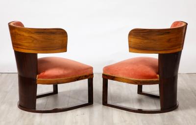 Ernesto La Padula Pair of Italian Art Deco Side Chairs Italy circa 1930
