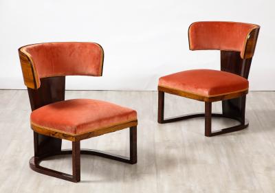 Ernesto La Padula Pair of Italian Art Deco Side Chairs Italy circa 1930
