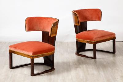 Ernesto La Padula Pair of Italian Art Deco Side Chairs Italy circa 1930
