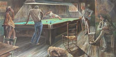 Ernie Eugene Jr Barnes POOL HALL