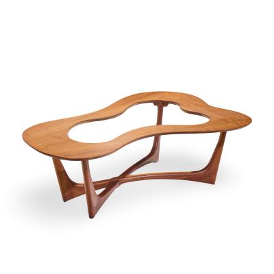 Erno Fabry Erno Fabry Mid Century Walnut and Glass Biomorphic Coffee Table