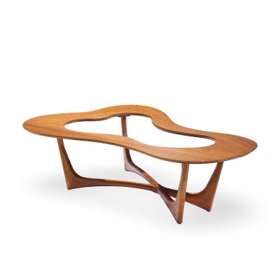 Erno Fabry Erno Fabry Mid Century Walnut and Glass Biomorphic Coffee Table