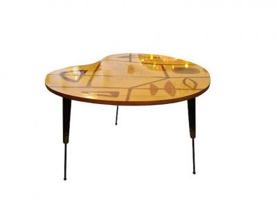 Erno Fabry Italian Modern Walnut Lemonwood Sycamore and Brass Low Side Table Erno Fabry