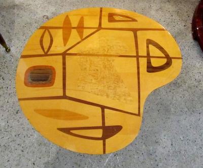 Erno Fabry Italian Modern Walnut Lemonwood Sycamore and Brass Low Side Table Erno Fabry