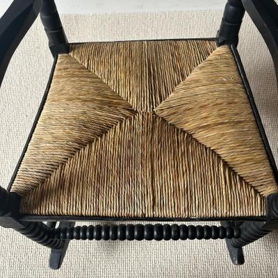 Ernrst Gimson Arts and Crafts Bobbin Ebonized Small Rocking Chair attributed to Ernest Gimson