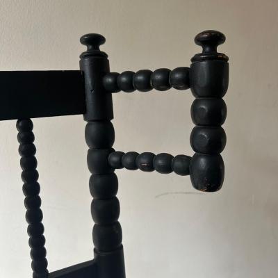 Ernrst Gimson Arts and Crafts Bobbin Ebonized Small Rocking Chair attributed to Ernest Gimson