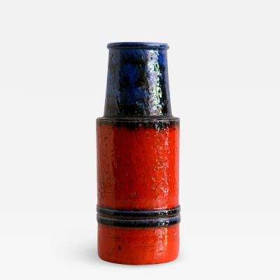 Ernst Faxe ERNST FAXE RED AND BLUE CERAMIC VASE DENMARK