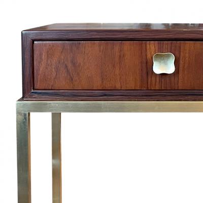 Ernst K hn Pair of Nightstands Side Tables in Brass and Rosewood by Ernst Kuhn