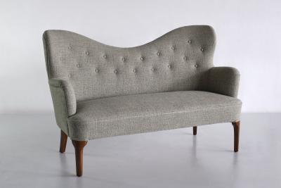 Ernst K hn Sculptural Ernst K hn Sofa with Wing Shaped Back Normina A S Denmark 1930s
