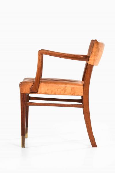 Ernst K hn Teak Leather Brass Armchair Attributed to Ernst K hn 1940s