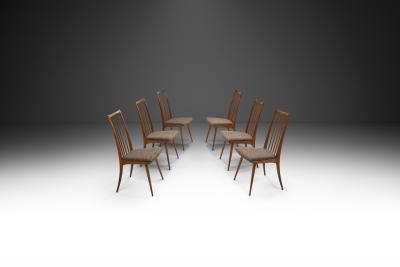 Ernst Martin Dettinger Set of 6057 Ash Chairs Germany 1950s