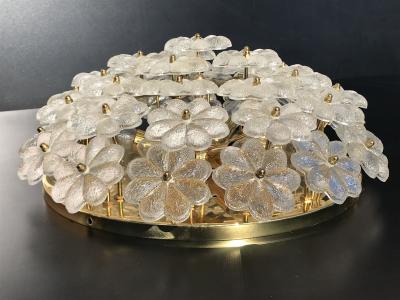 Ernst Palme Extra Large Ernst Palme Floral Glass Sconce Flush Mount