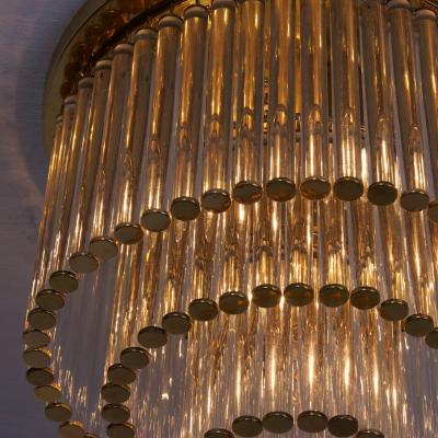 Ernst Palme Glass and Brass Flush Mount Fixture by Ernst Palme in the Manner of Venini