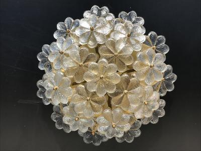 Ernst Palme Large Ernst Palme Floral Glass Sconce Flush Mount