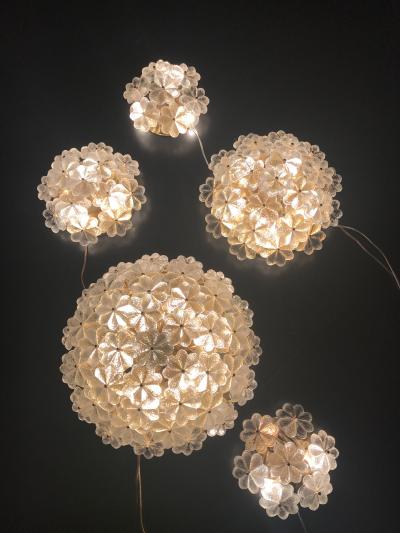 Ernst Palme Small Ernst Palme Floral Glass Sconce Flush Mount