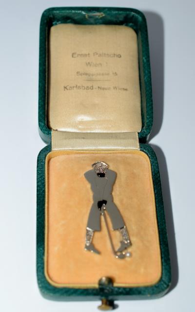 Ernst Paltscho Art Deco Golfer Brooch