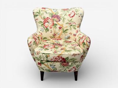 Ernst Schwadron Ernst Schwadron Style Mahogany Fabric Organic Lounge Chairs USA 1960s