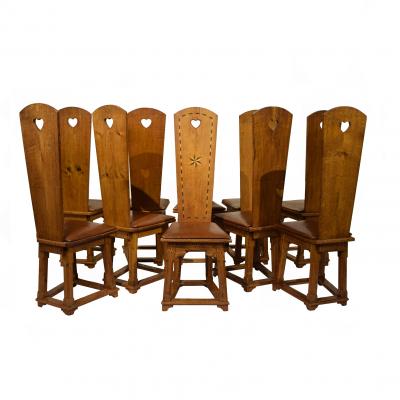 Ernst Stenhammar Rare 10 Arts Craft Chairs from Villa Foresta Liding Sweden 1908 1910