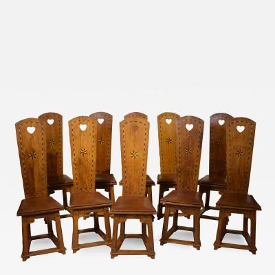 Ernst Stenhammar Rare 10 Arts Craft Chairs from Villa Foresta Liding Sweden 1908 1910