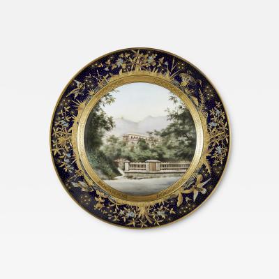 Ernst Wahliss Antique porcelain plate by Ernst Wahliss depicting the Racket Court Hong Kong
