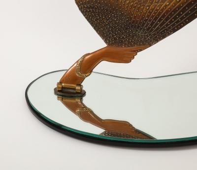Erte Coquette Bronze and Glass Boudoir Vanity Mirror