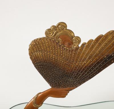 Erte Coquette Bronze and Glass Boudoir Vanity Mirror