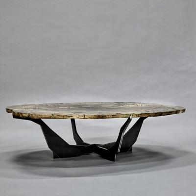 Erwan Boulloud Contemporary Cast Bronze Black Steel Coffee Table by Atelier Erwan Boulloud