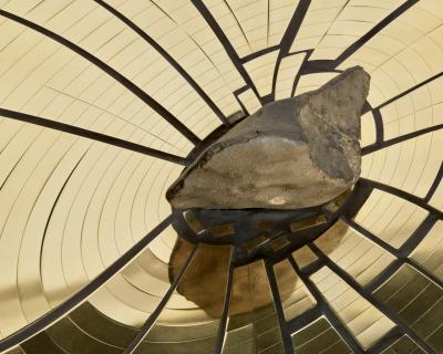 Erwan Boulloud Fracture Cosmique Brass Black Steel Coffee Table w Meteorite by Erwan Boulloud