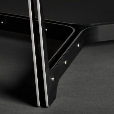 Erwan Boulloud Pentagonal White Concrete Black Steel Brass Coffee Table by Erwan Boulloud