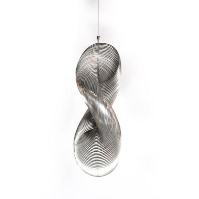 Erwin Hauer Mid Century Spiral Stainless Steel Hanging Sculpture 1 100 signed Erwin Hauer