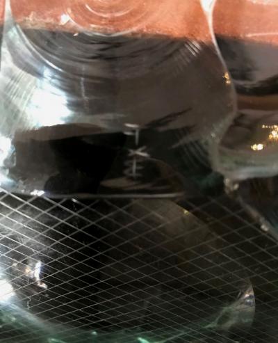 Erwin Walter Burger Scalpellato Italian Glass Dish by Fontana Arte
