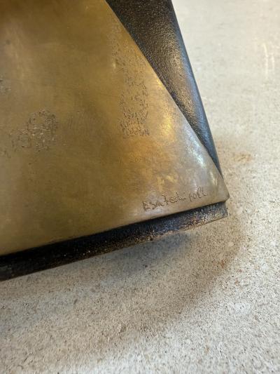 Esa Fedrigolli Esa Fedrigolli Sculptural Brass and Black Metal Vase