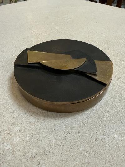 Esa Fedrigolli Round Brass Box by Esa Fedrigolli for SpiraleArte Italy 1970s