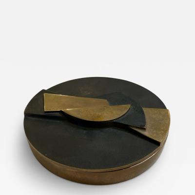 Esa Fedrigolli Round Brass Box by Esa Fedrigolli for SpiraleArte Italy 1970s