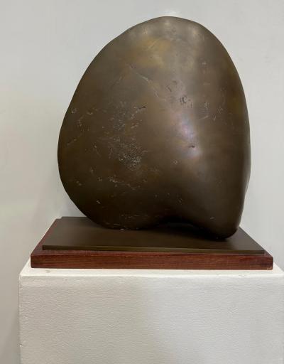 Esa Fedrigolli Vintage Abstract Brutalist Bronze Sculpture Esa Fedrigolli Style with Pedestal