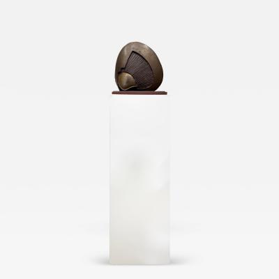 Esa Fedrigolli Vintage Abstract Brutalist Bronze Sculpture Esa Fedrigolli Style with Pedestal